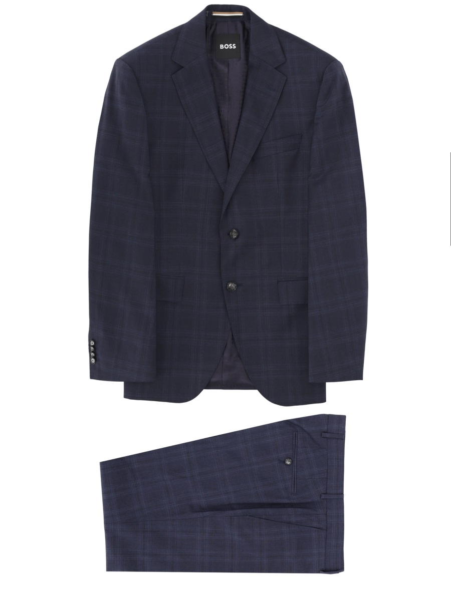 Boss Jeckson Virgin Wool Check Suit Zwart