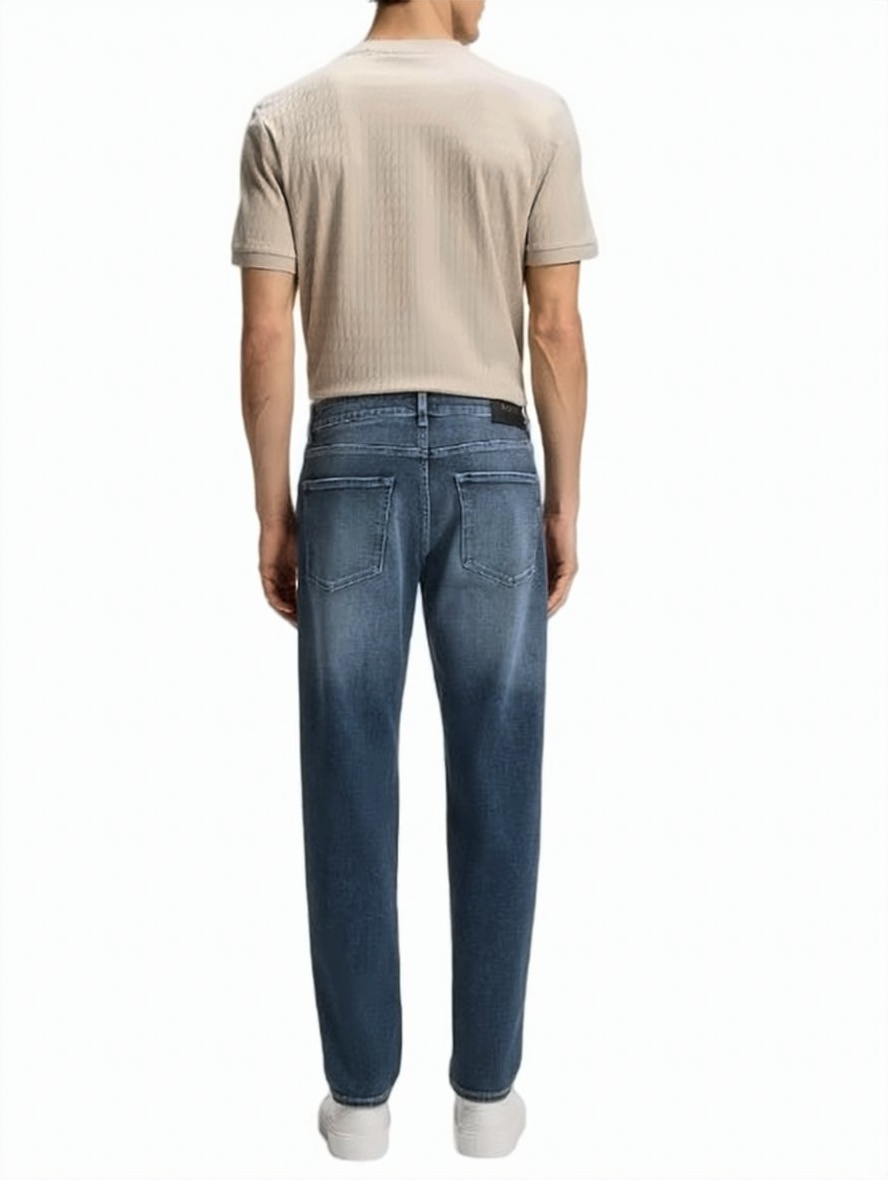Boss Blue Maine Tapered Denim Jeans Zwart