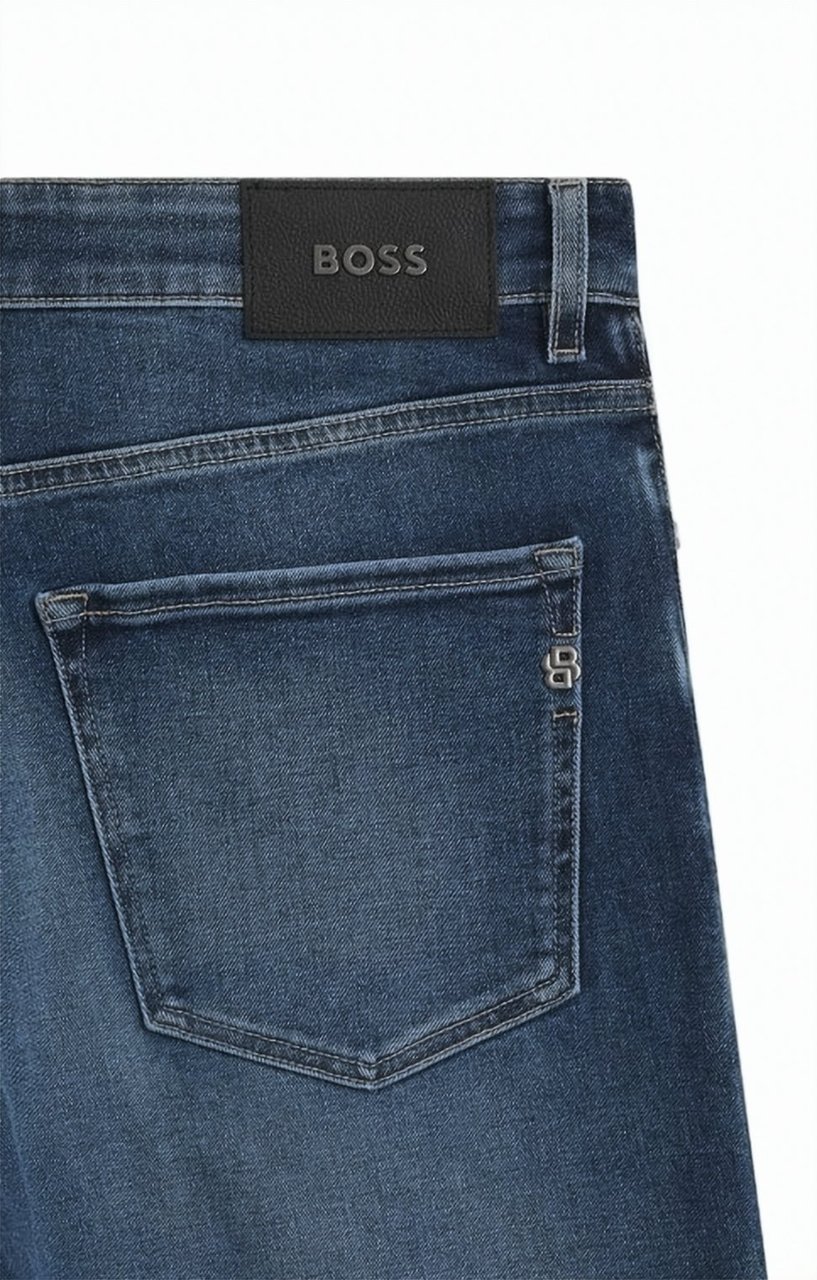 Boss Blue Maine Tapered Denim Jeans Zwart