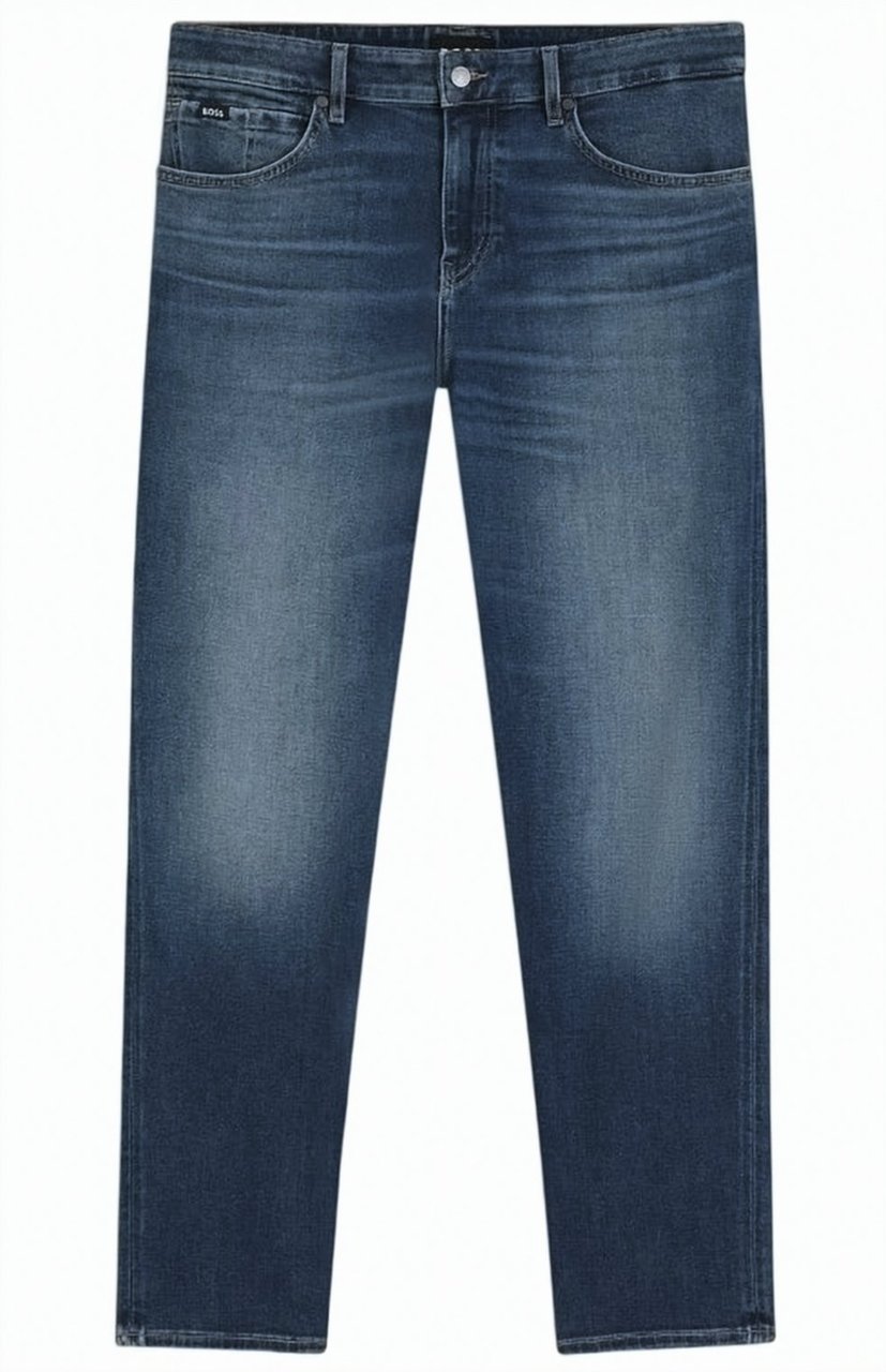 Boss Blue Maine Tapered Denim Jeans Zwart