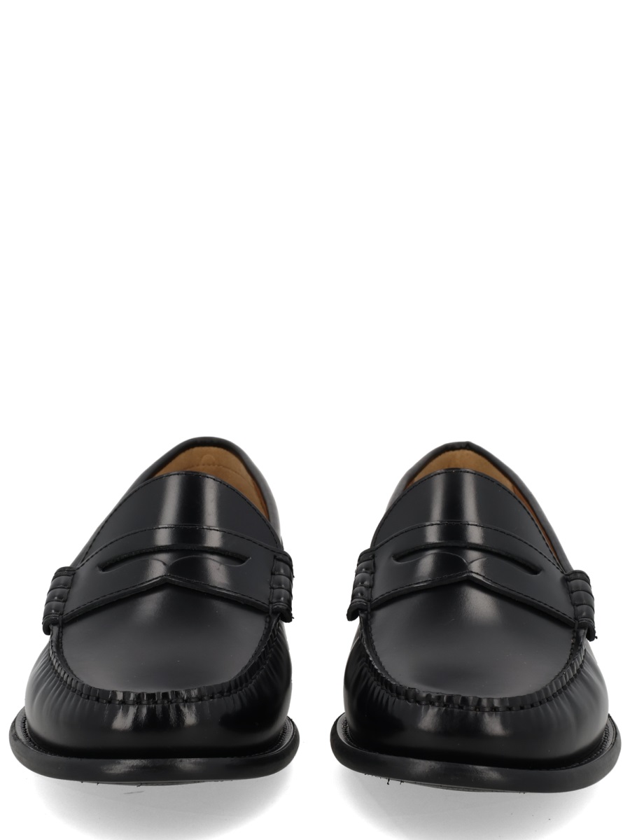Boss Polished Cowhide Leather Penny Loafers Zwart