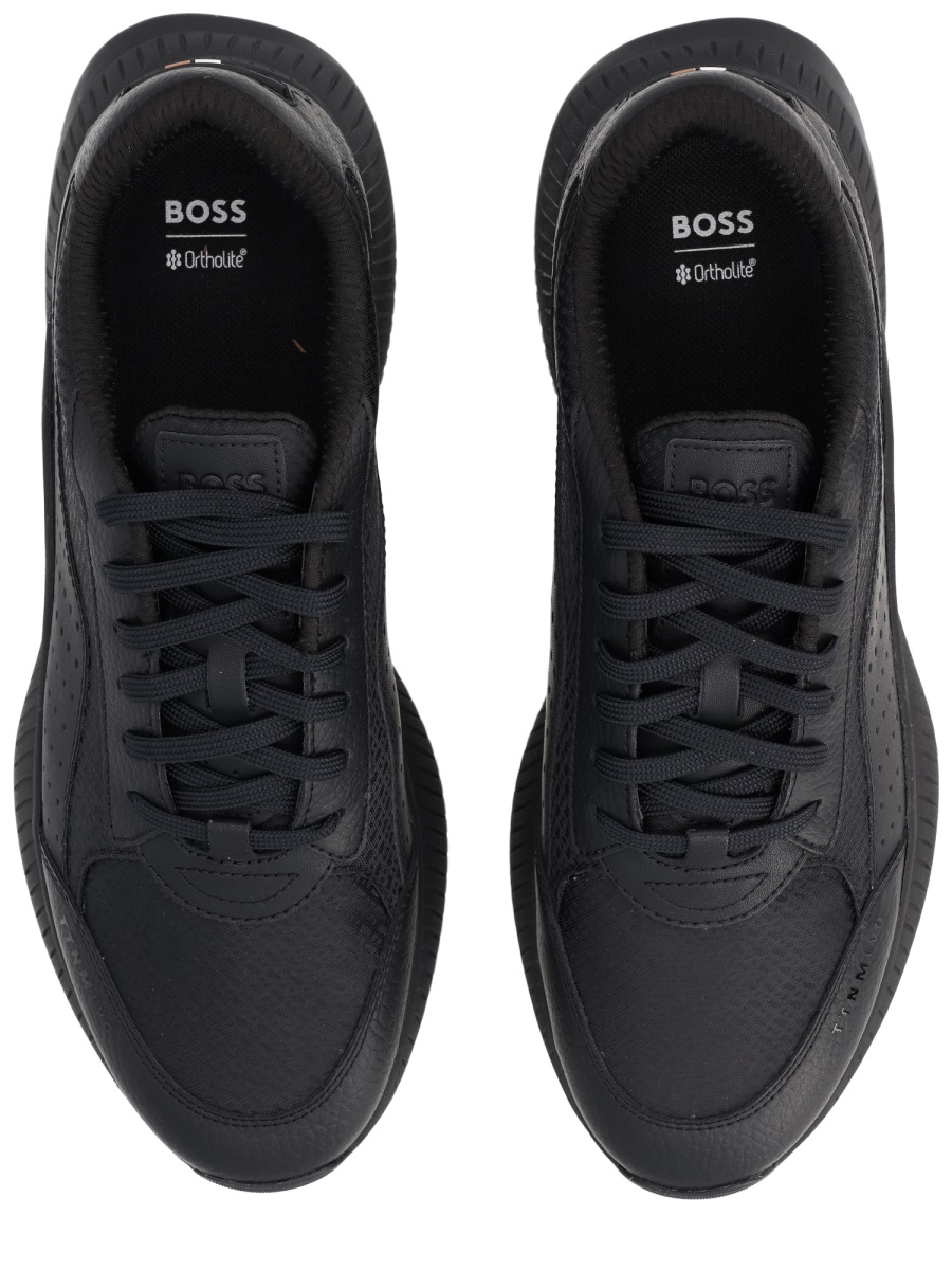 Boss Ttnm Evo Cow Leather Sneakers Zwart