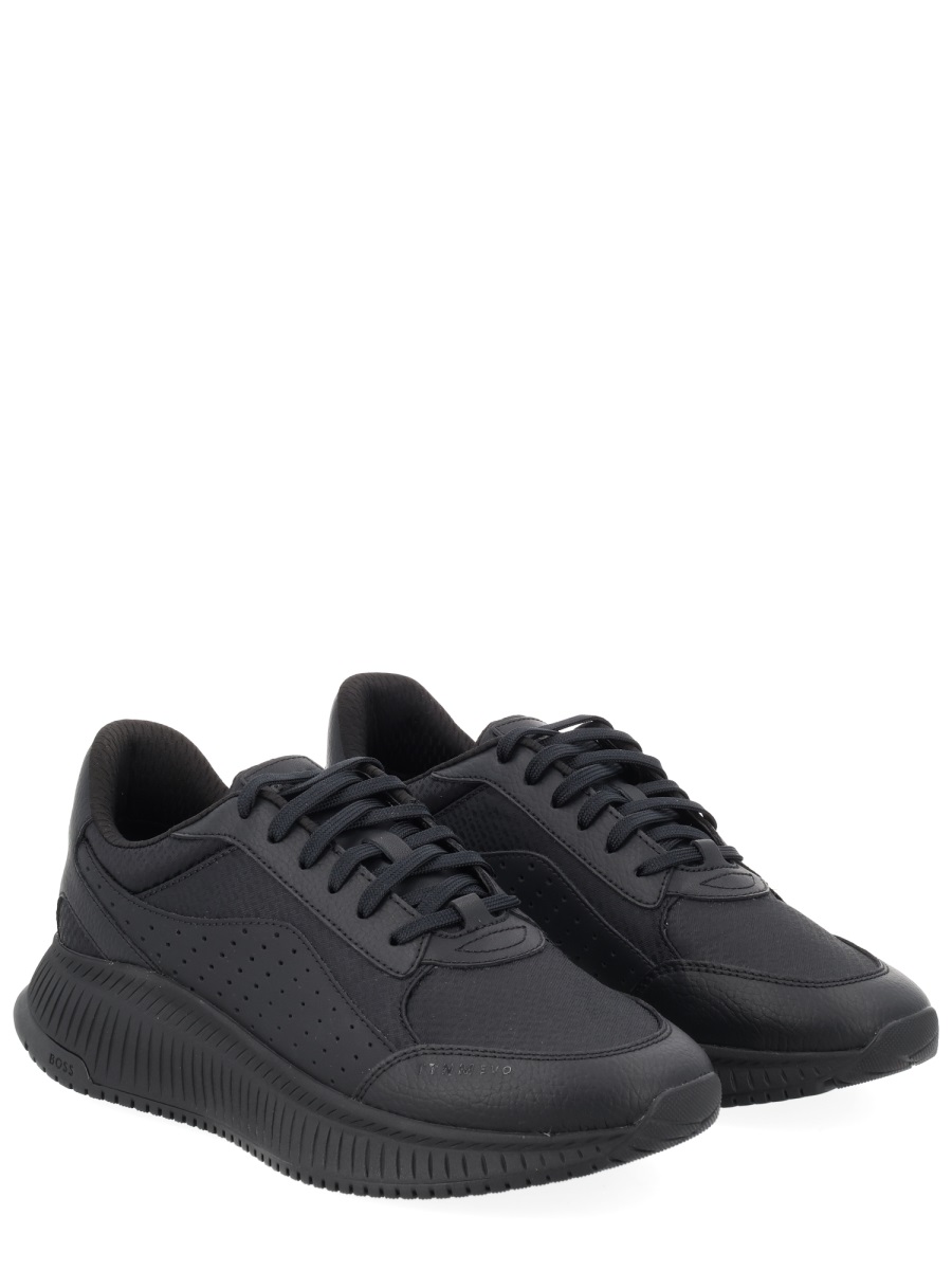 Boss Ttnm Evo Cow Leather Sneakers Zwart