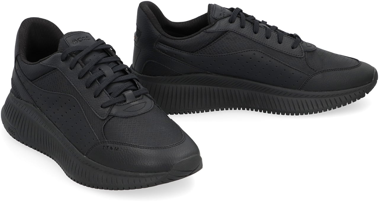 Boss Sneakers TTNM EVO with jacquard monogram Zwart