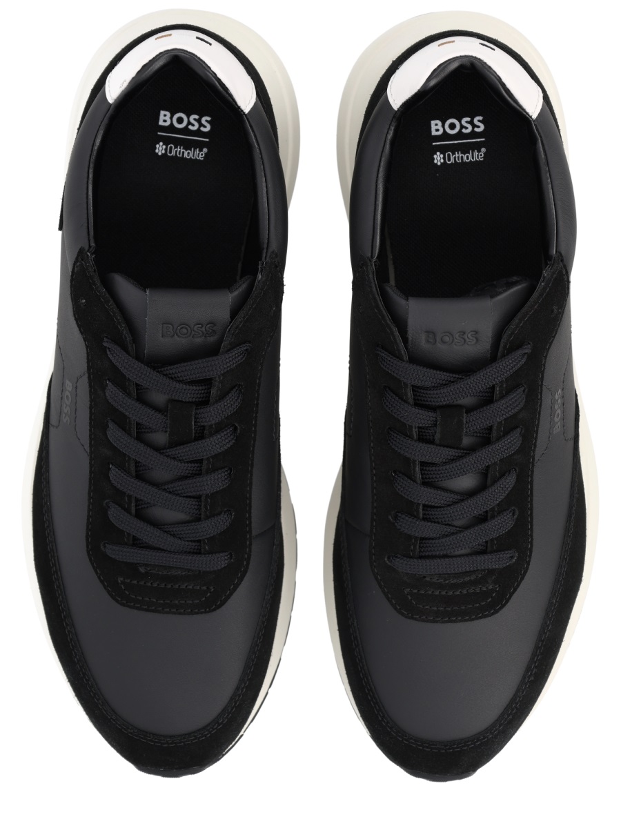 Boss Vinston Smooth Suede Low Sneakers Zwart