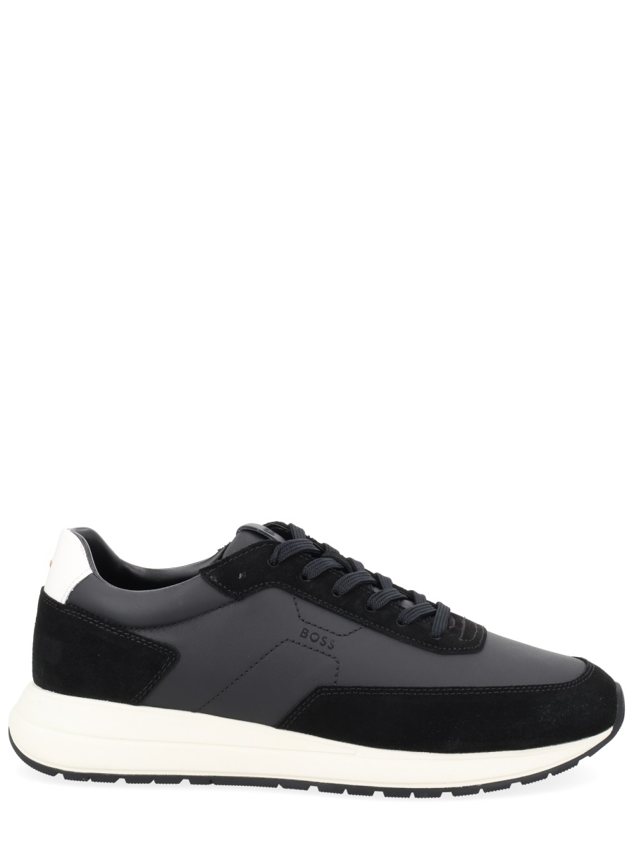 Boss Vinston Smooth Suede Low Sneakers Zwart