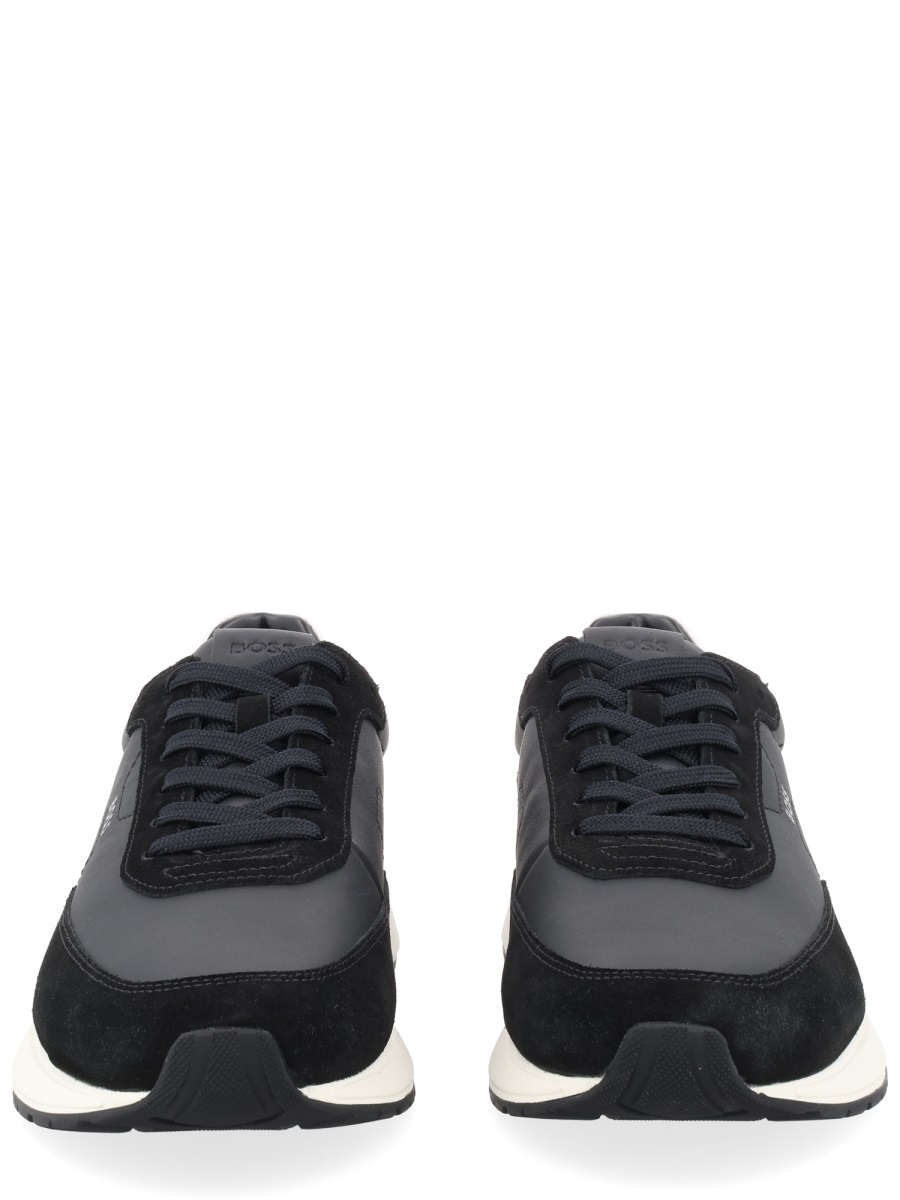 Boss Vinston Smooth Suede Low Sneakers Zwart
