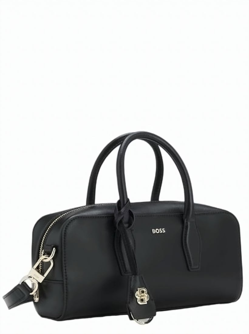 Boss Numah Bowling Leather Hobo Bag Zwart