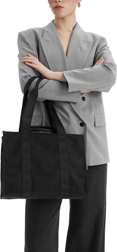 Boss Beige Sandy Tote Zip Closure Bag Zwart