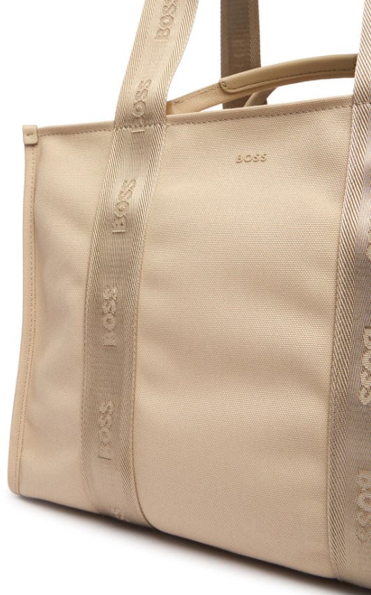 Boss Beige Sandy Tote Shoulder Bag Neutraal