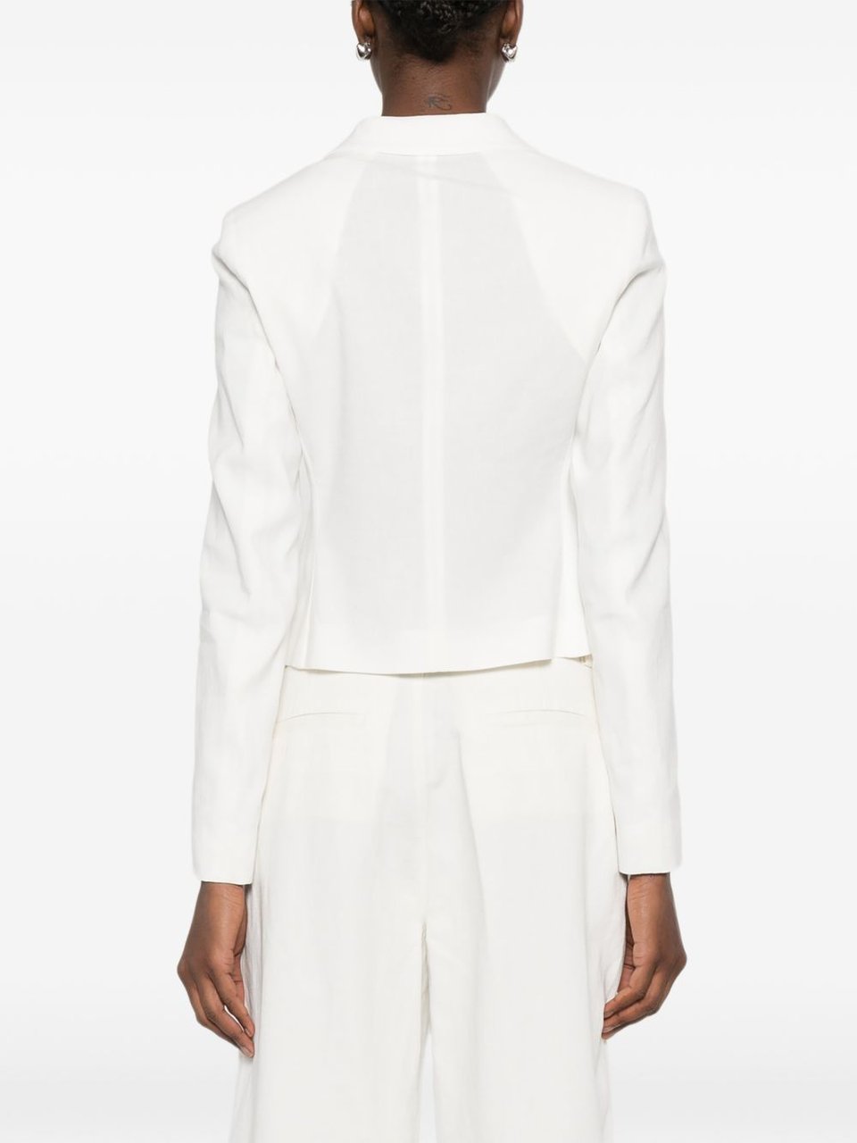 Boss Cropped Tailored Structured Blazer Wit