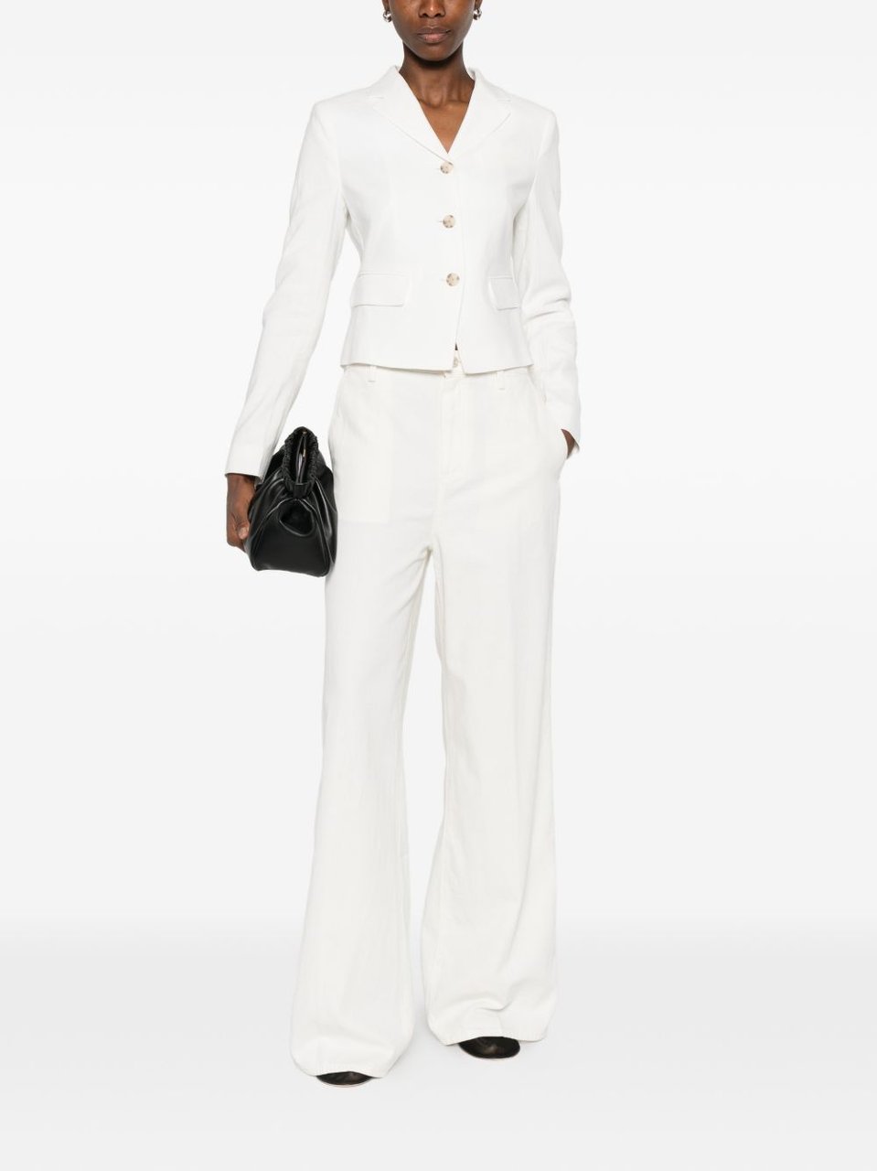 Boss Cropped Tailored Structured Blazer Wit