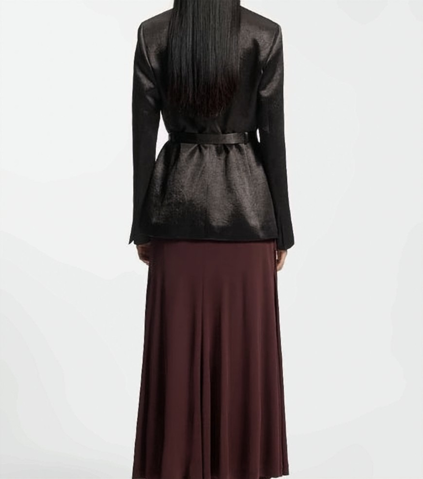 Boss Double-Breasted Brown Blazer with Tailored Fit and Belted Closure Bruin