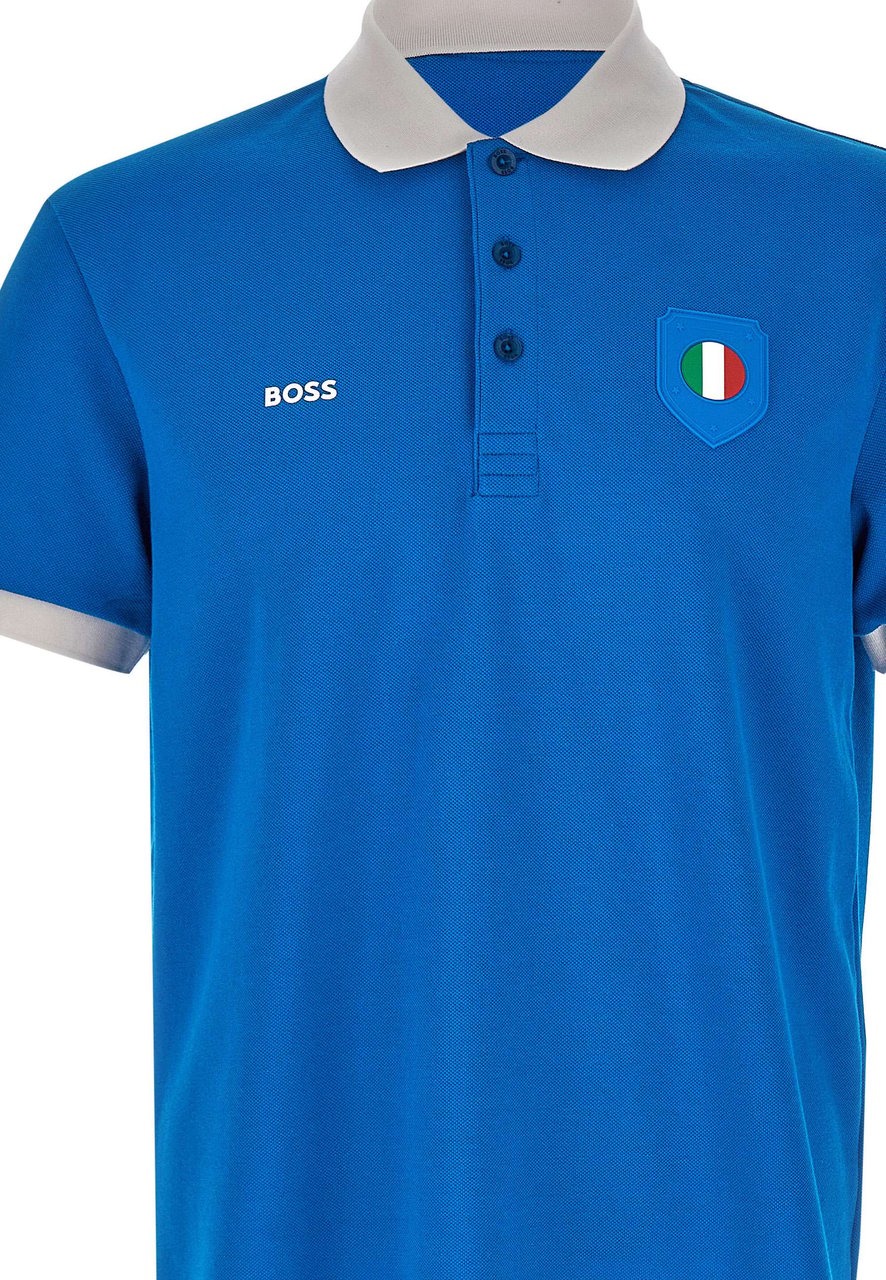 Boss T-Shirts And Polos Light Blue Blauw