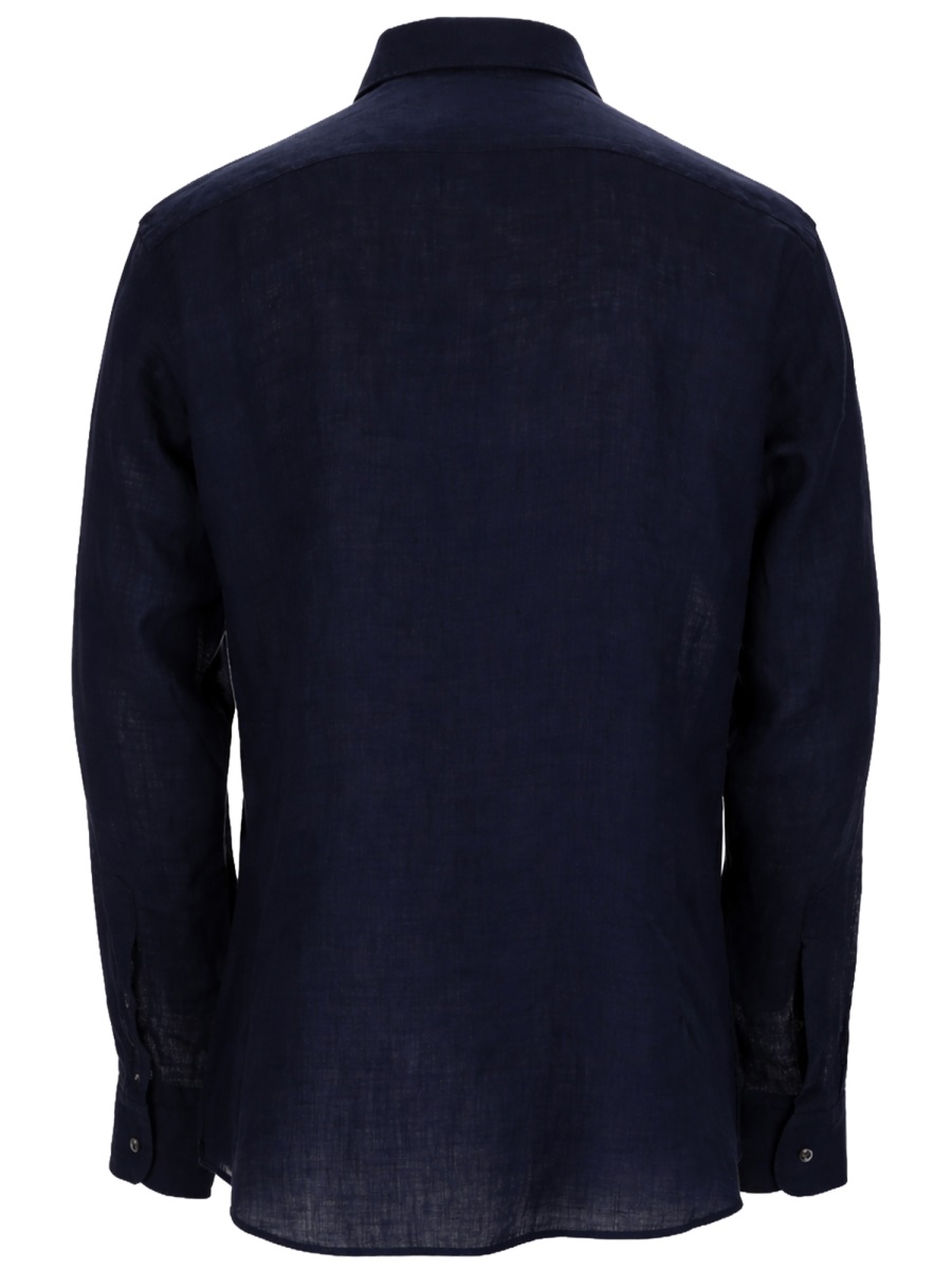 Boss L-Hays-Kentw-C Long-Sleeve Tailored Linen Shirt Zwart