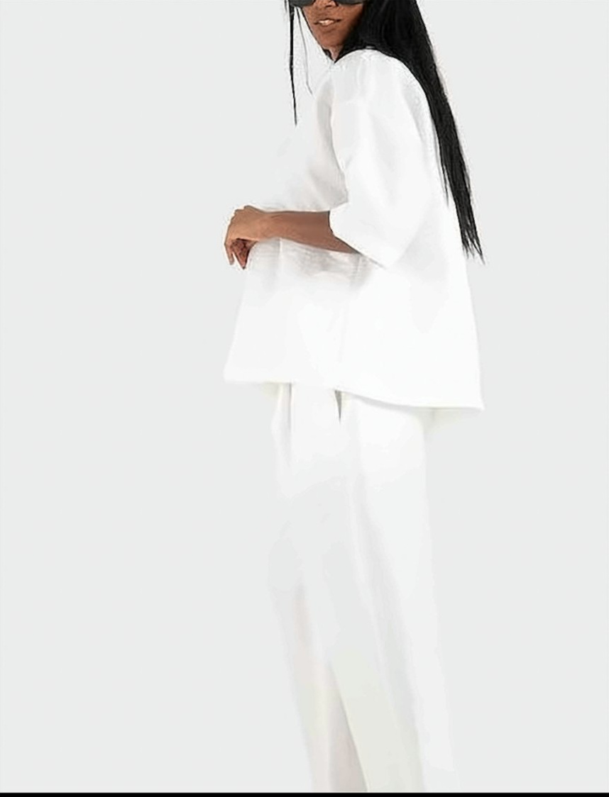 Boss White Bacres Back Button T-Shirt Wit