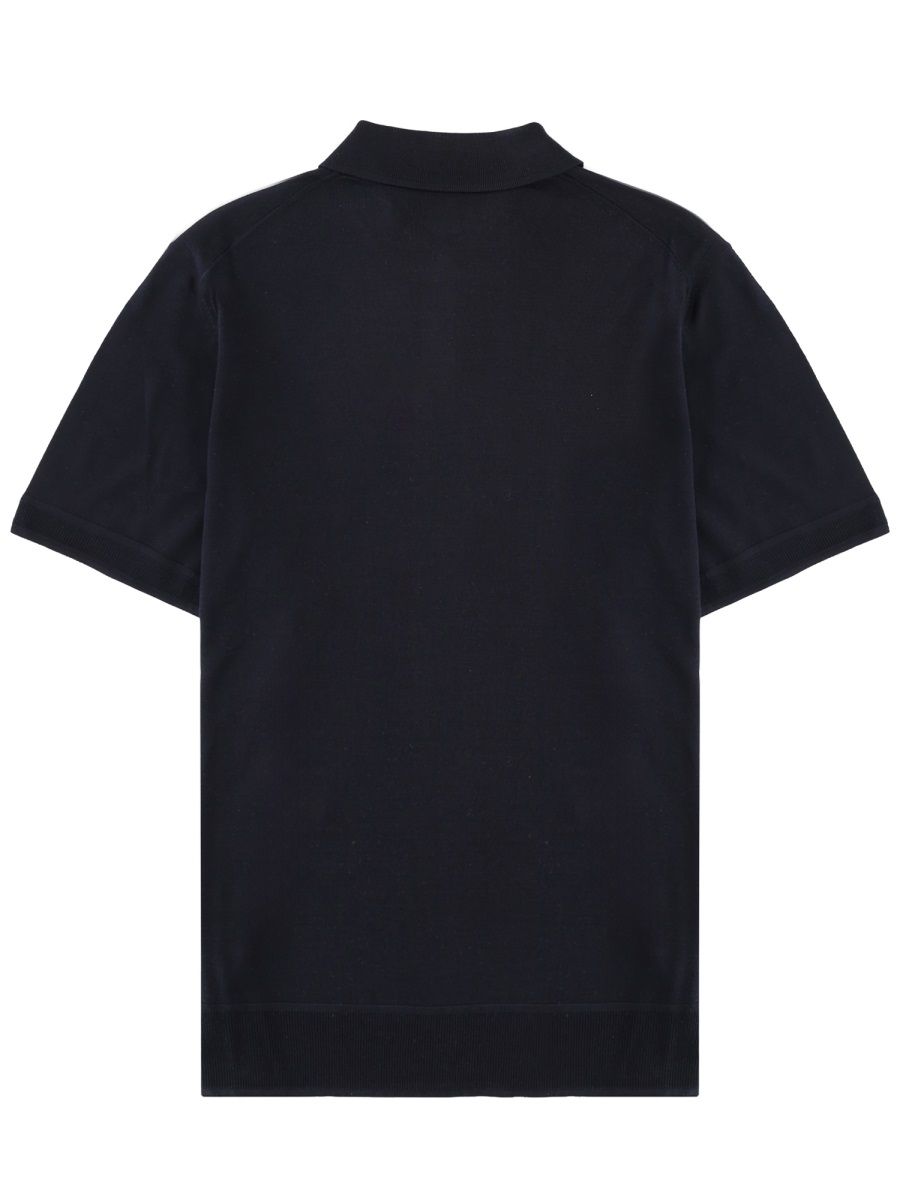 Boss Novo Lavish Silk Three-Button Polo Shirt Zwart