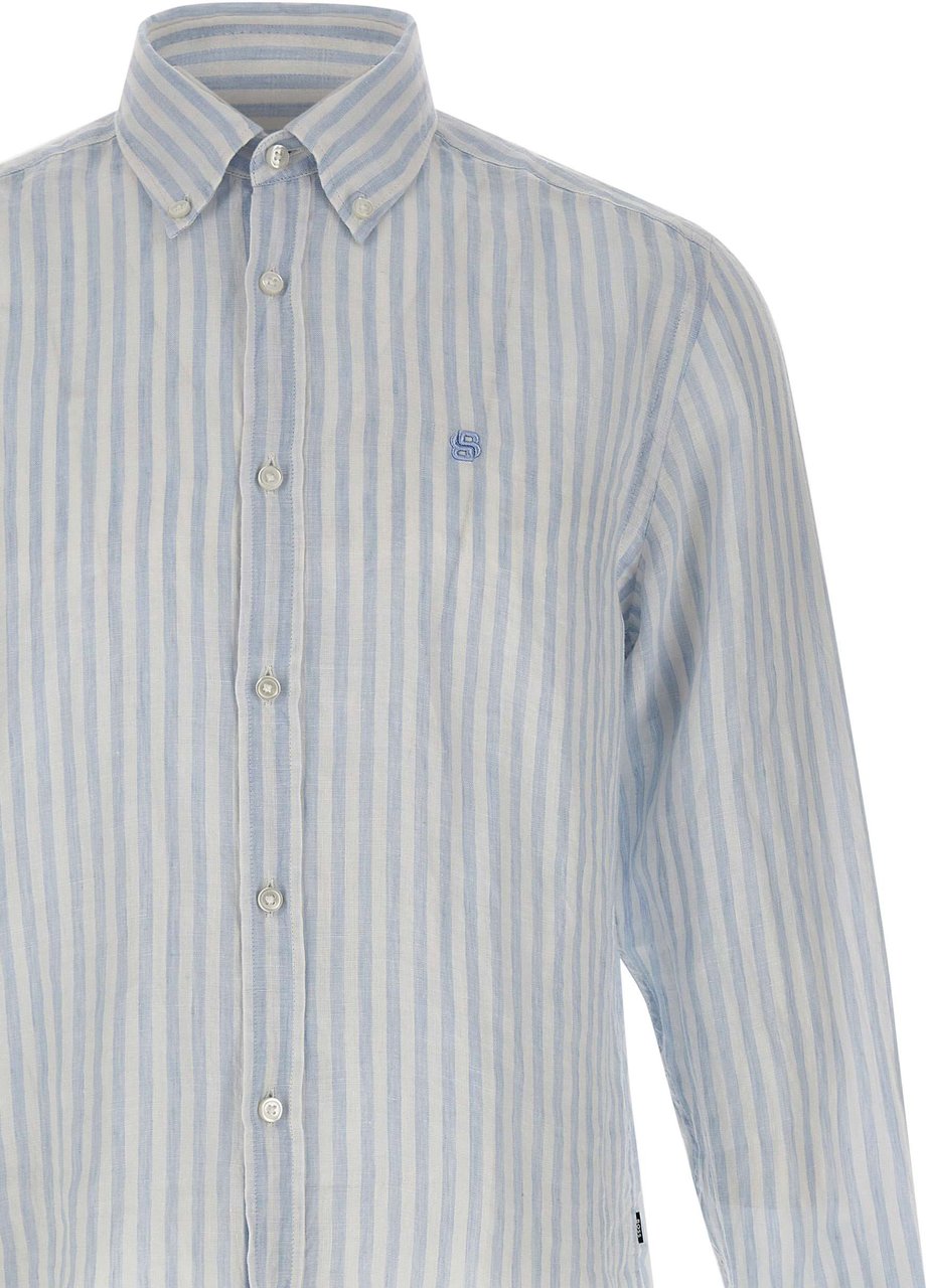Boss Shirts Light Blue Lichtblauw
