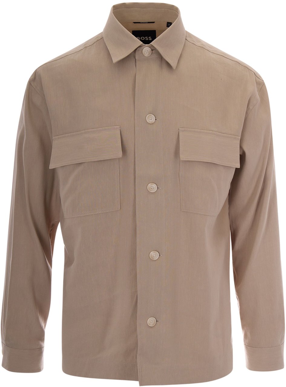Boss Shirts Open Beige Beige