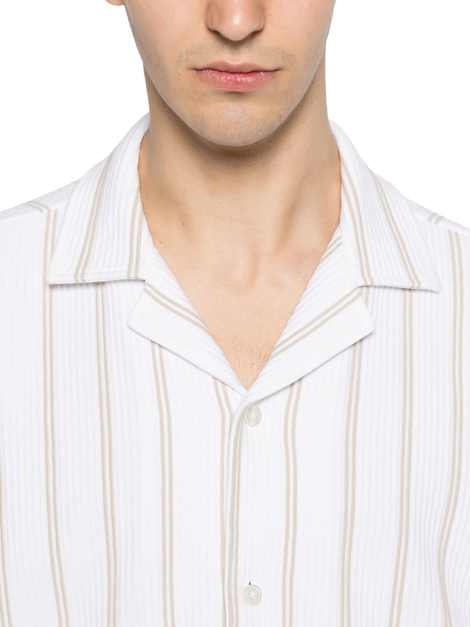 Boss Shirts Open Beige Wit