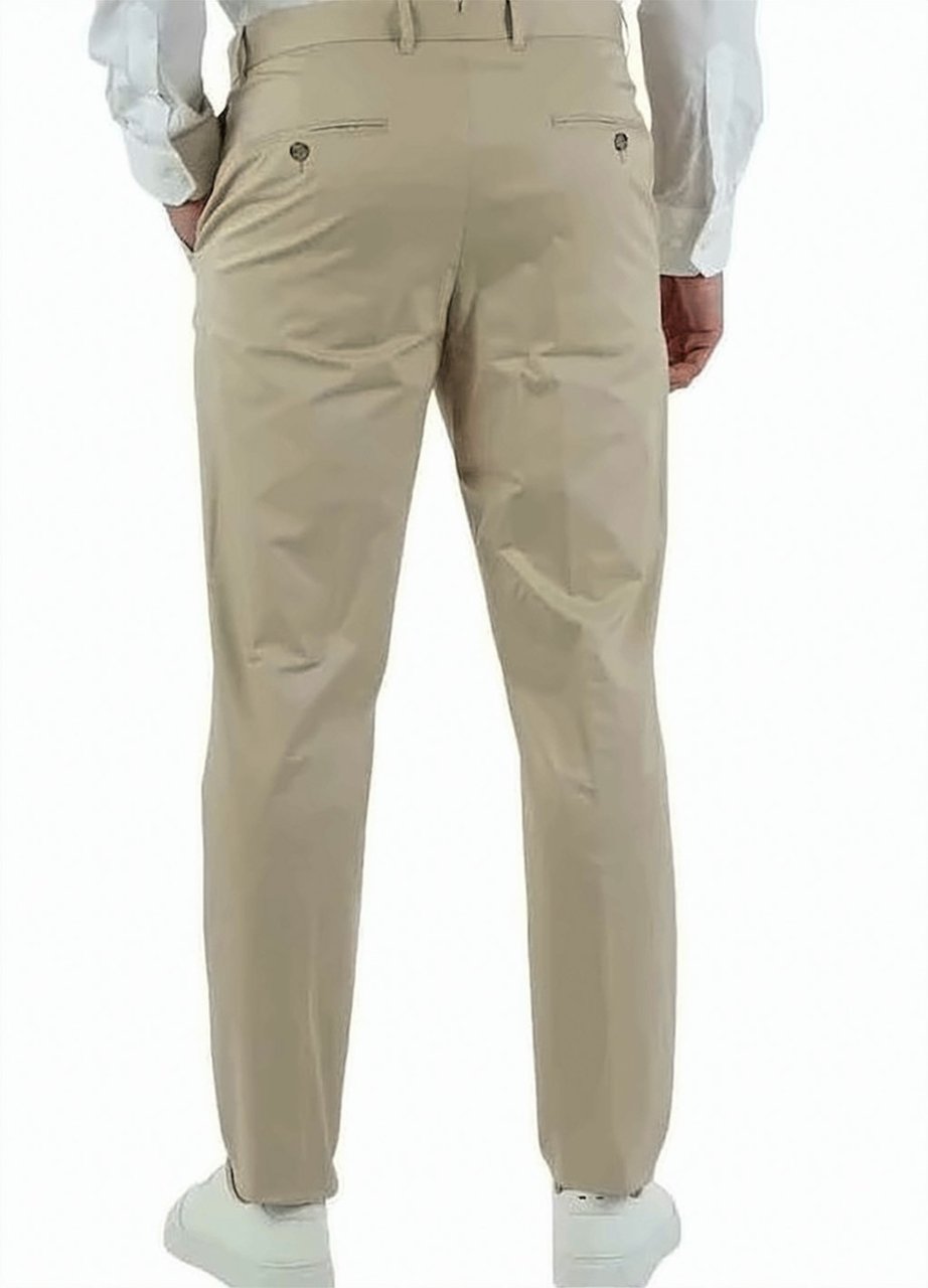 Boss Beige Concealed Slim Fit Trousers Neutraal