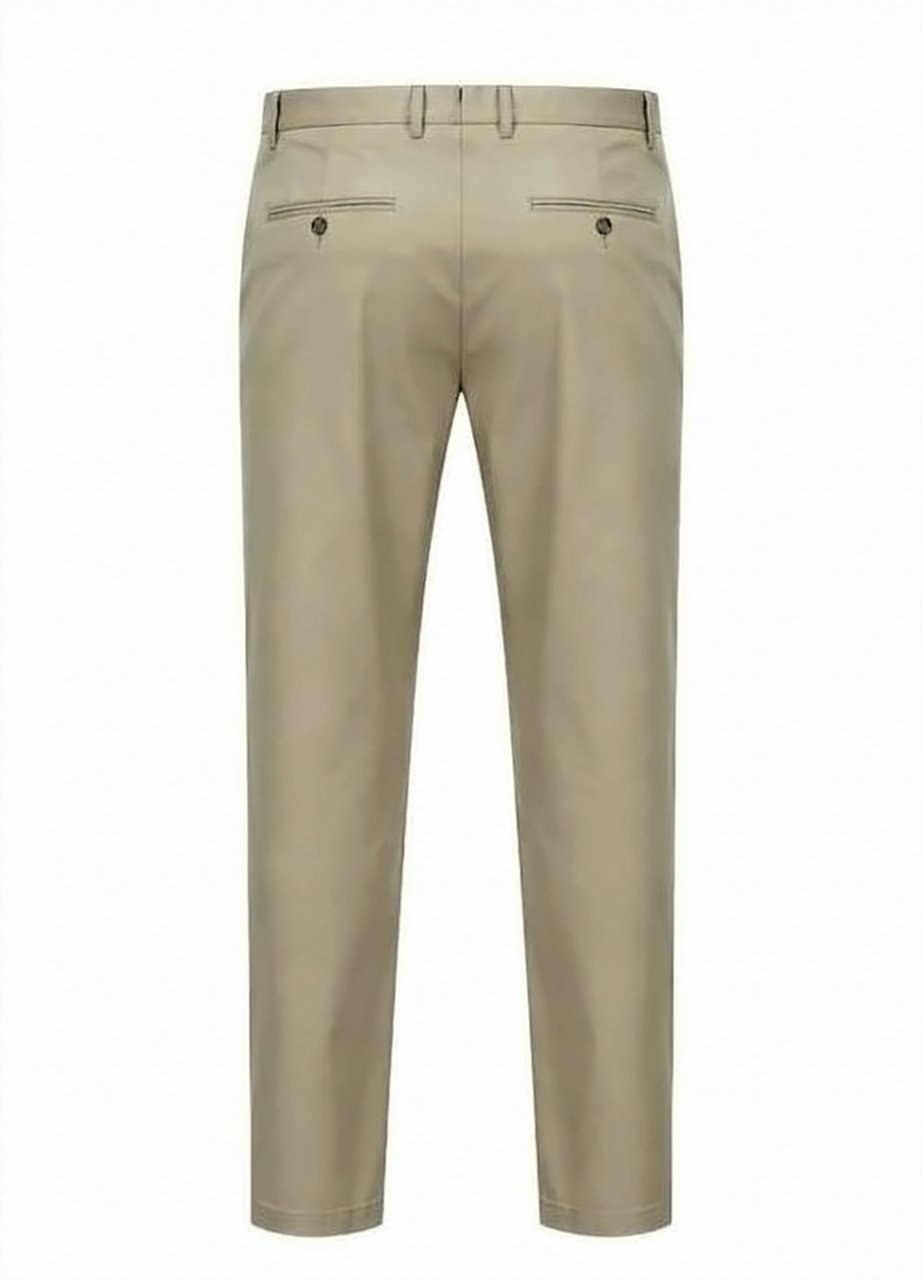 Boss Beige Concealed Slim Fit Trousers Neutraal