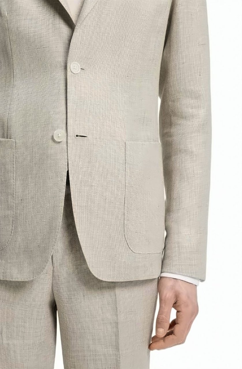 Boss Beige 2 Button Chest Pocket Jacket Neutraal
