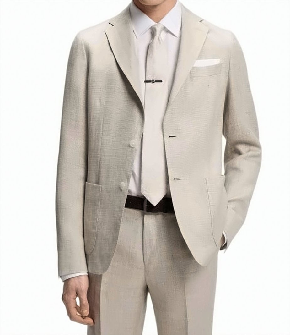Boss Beige 2 Button Chest Pocket Jacket Neutraal