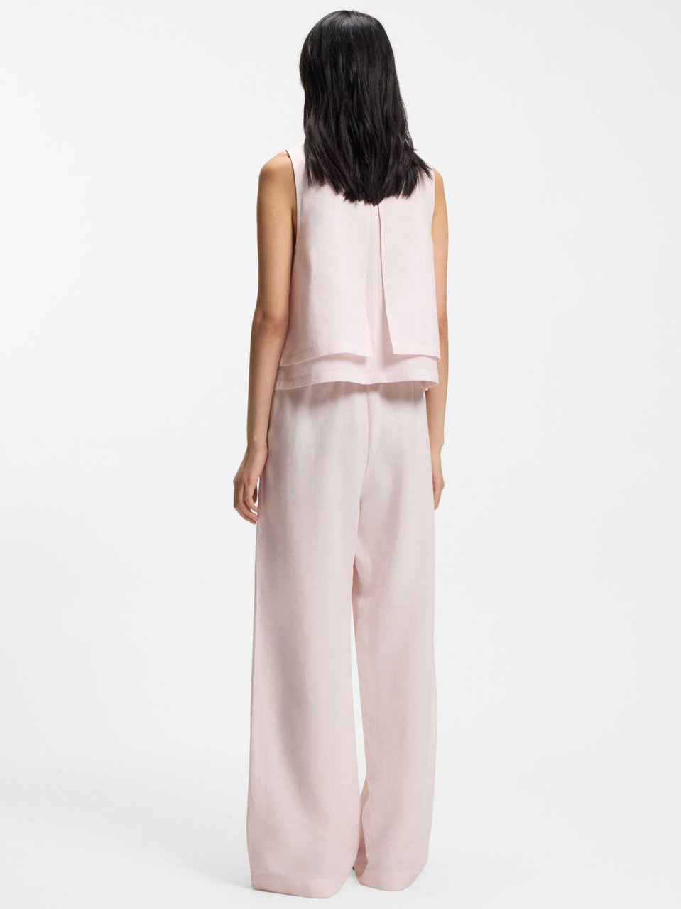 Boss Relaxed Fit Drawstring Wide-Leg Pants Neutraal