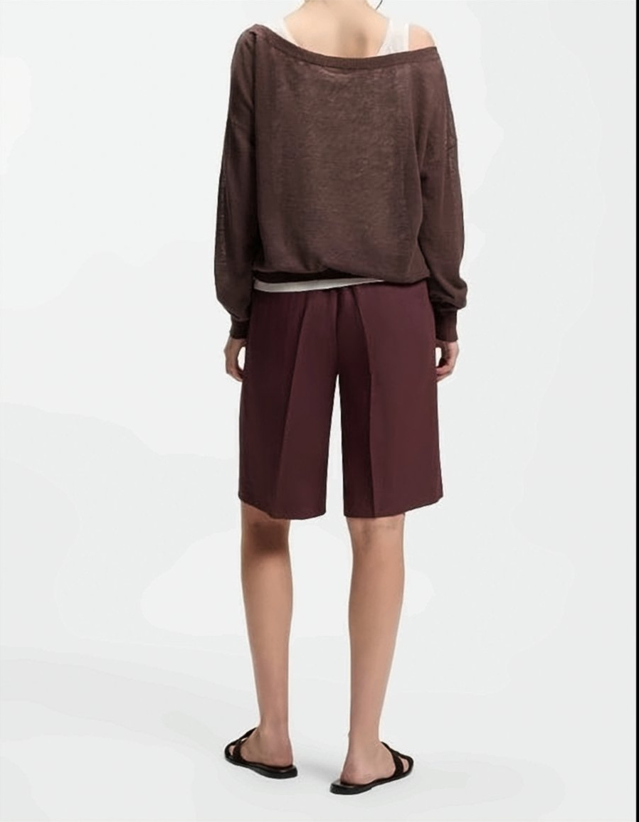 Boss Brown Layered Effect Cup Neck Sweater Zwart