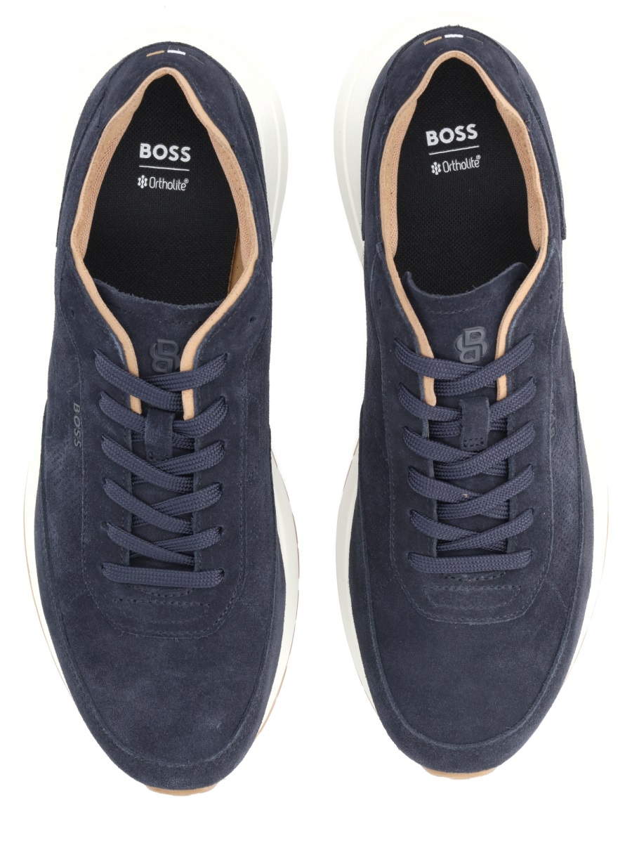 Boss Vinston Premium Cow Leather Sneakers Zwart