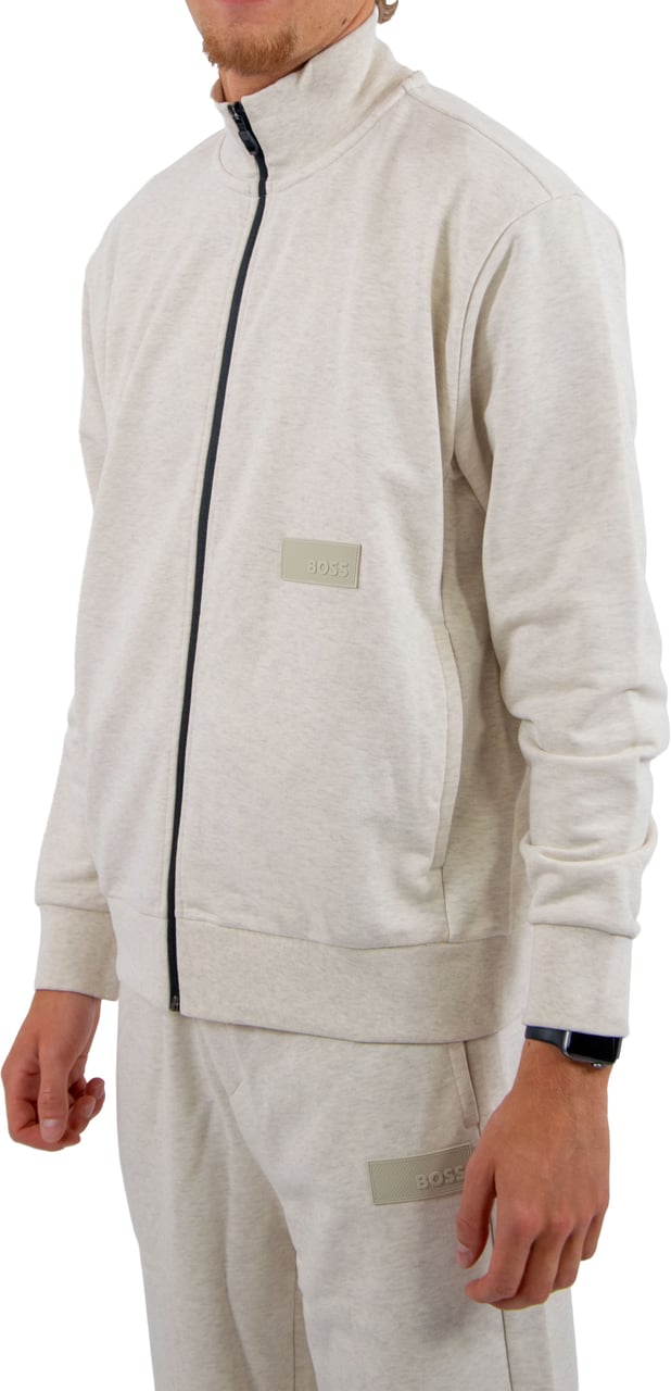 BOSS SW_Collar Full Zip Grijs
