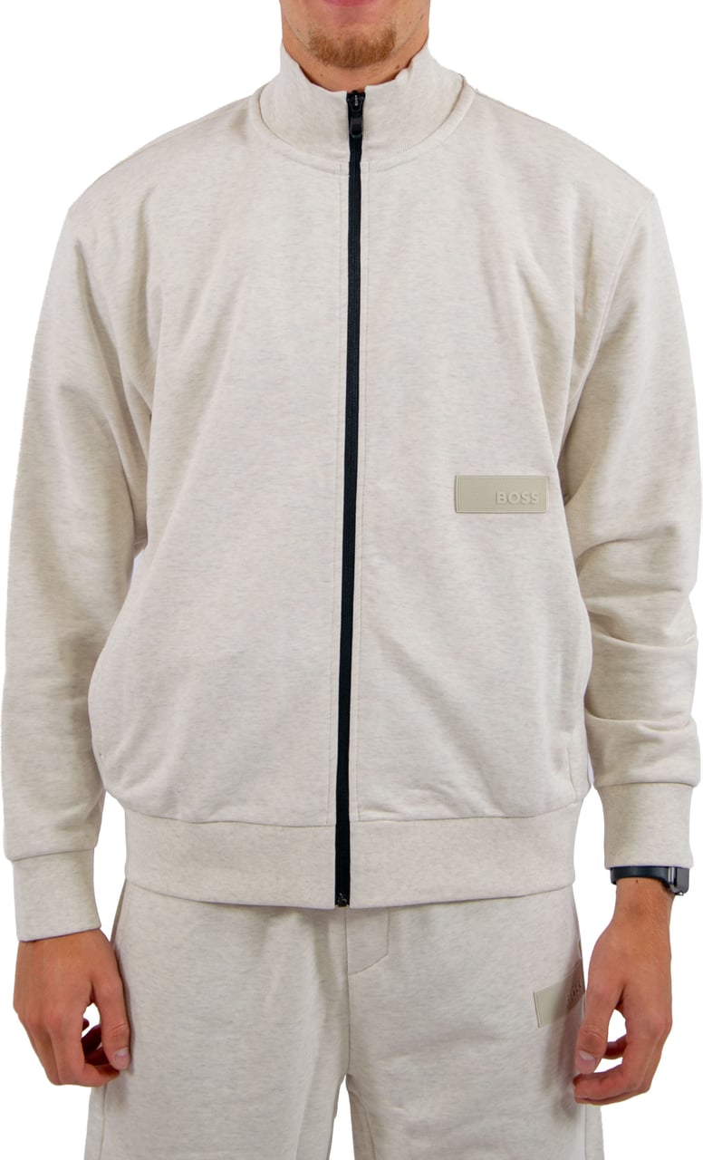 BOSS SW_Collar Full Zip Grijs