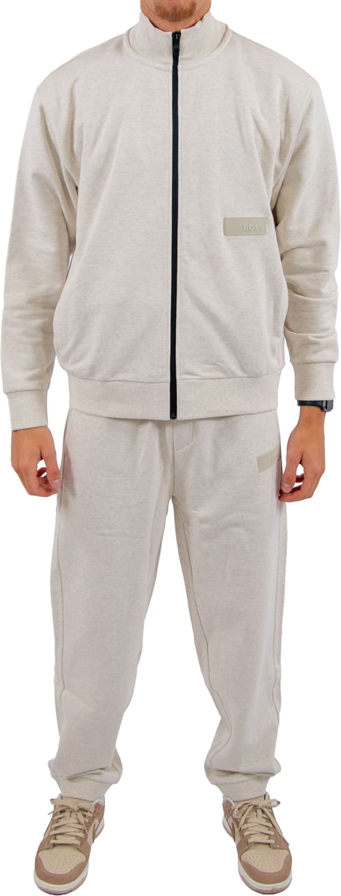 BOSS SW_Collar Full Zip Grijs