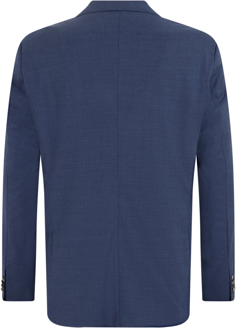 Boss Single-breasted wool blazer Blauw