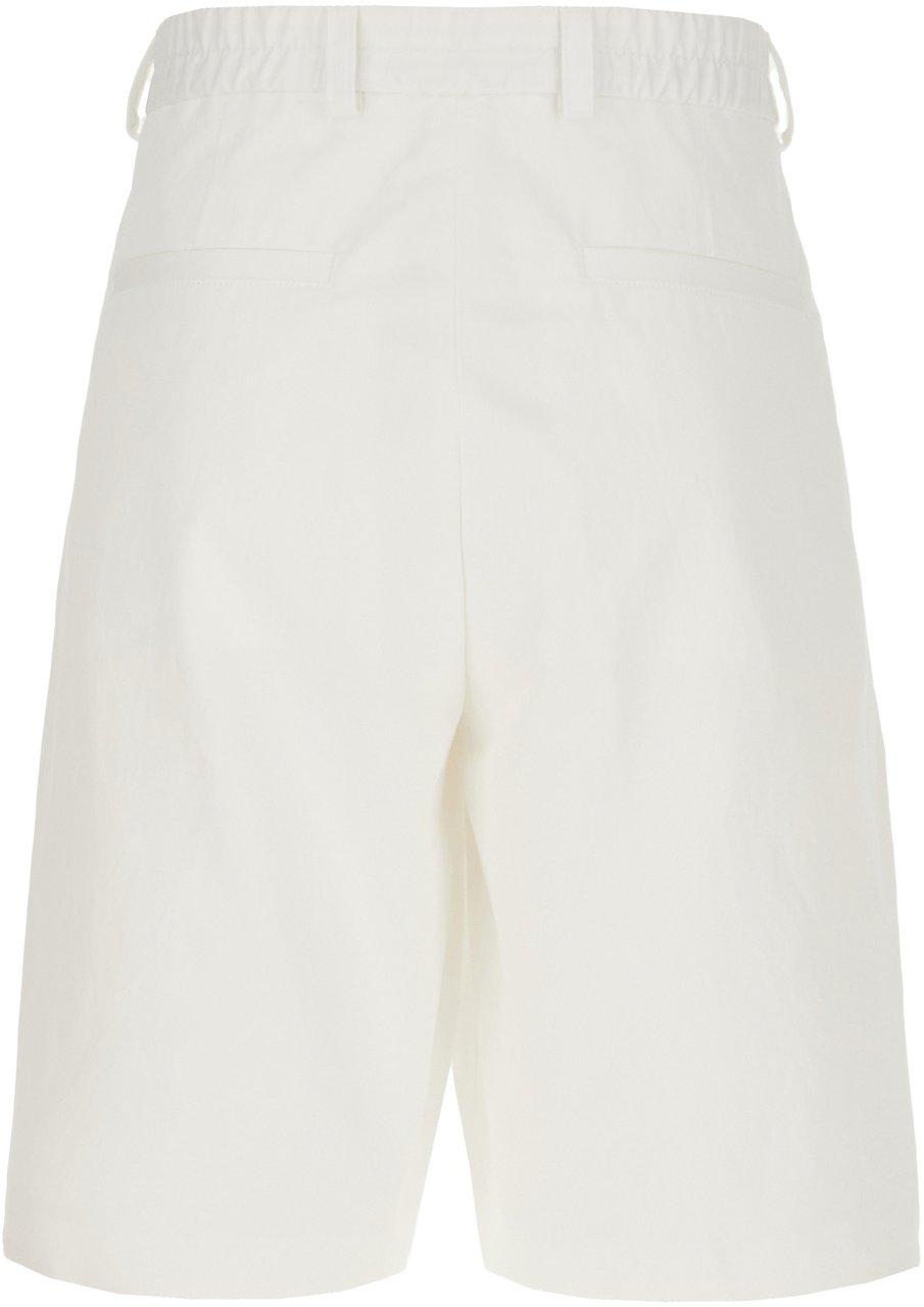Boss Hugo Boss White cotton bermuda shorts Wit