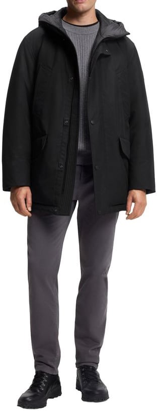 Boss Hugo Boss Black Polyester Full-Length Jacket Zwart