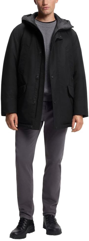 Boss Hugo Boss Black Polyester Full-Length Jacket Zwart