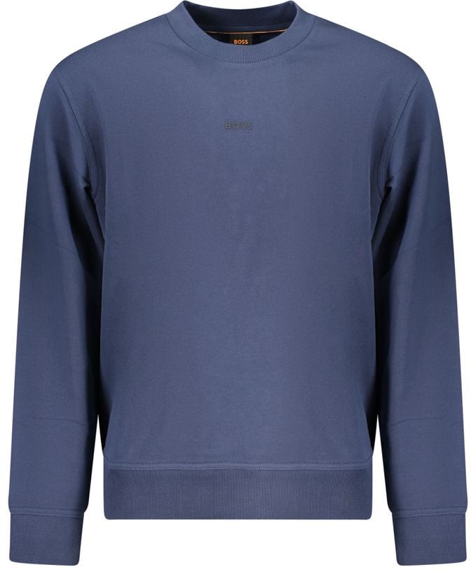 Boss Hugo Boss Blue Cotton Men's Sweatshirt Blauw