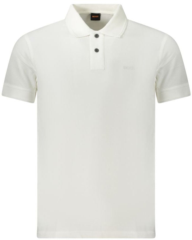 Boss Hugo Boss Bianco Cotton Men Polo Wit