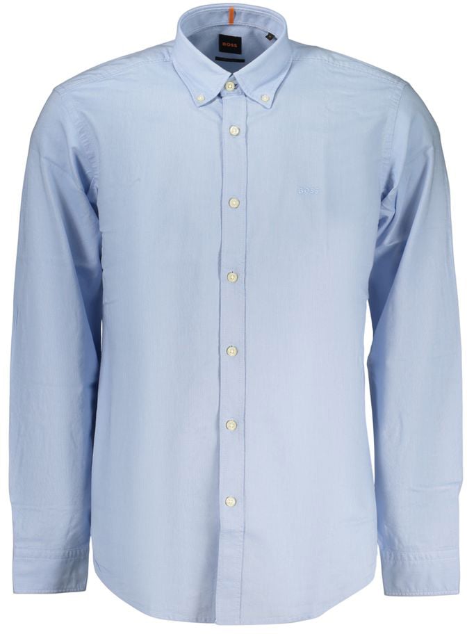 Boss Hugo Boss Azzurro Cotton Men Shirt Blauw