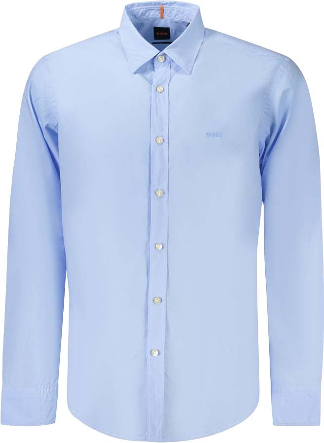 Boss Hugo Boss Azzurro Cotton Men Shirt Blauw