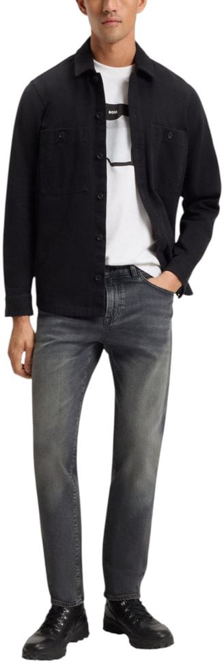 Boss Hugo Boss Gray Cotton Relaxed Fit Jeans Grijs