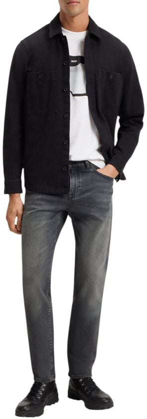 Boss Hugo Boss Gray Cotton Relaxed Fit Jeans Grijs