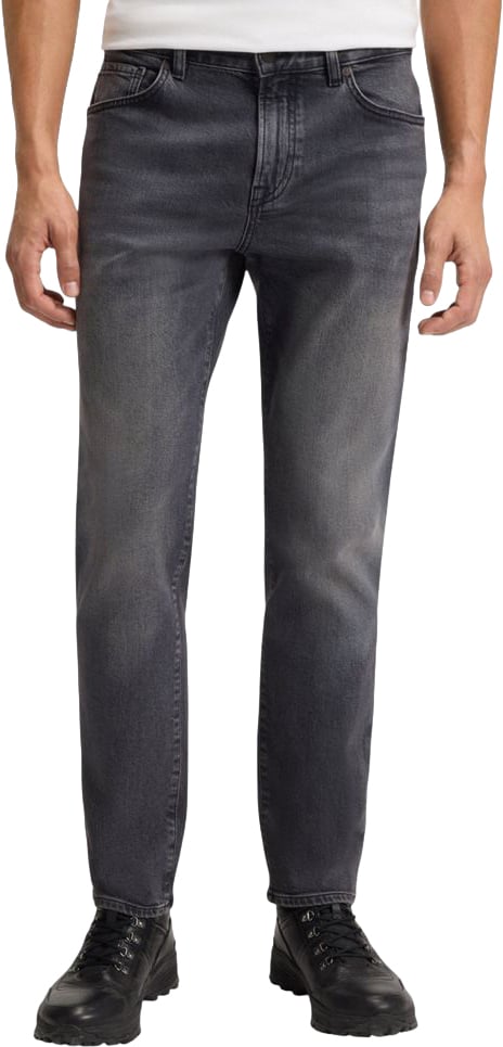 Boss Hugo Boss Gray Cotton Relaxed Fit Jeans Grijs