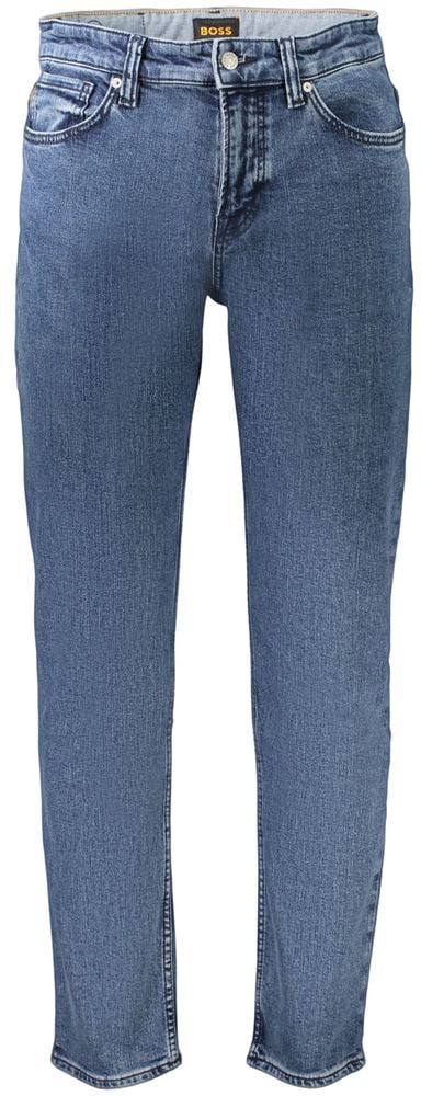 Boss Hugo Boss Blue Cotton Men's Jeans Blauw
