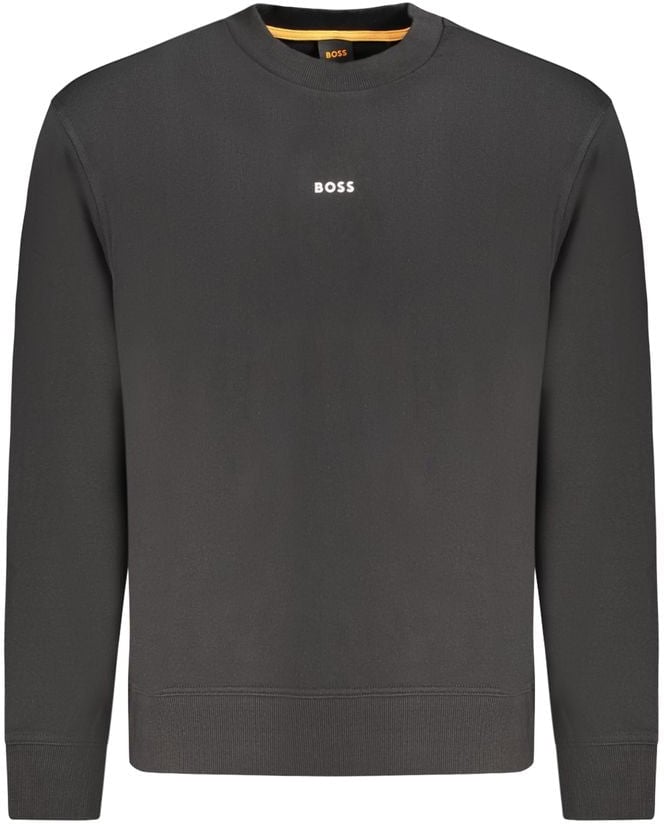 Boss Hugo Boss Black Cotton Men Sweatshirt Zwart