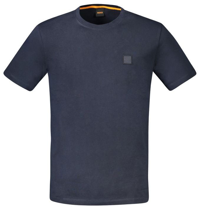 Boss Hugo Boss Blue Cotton Men T-Shirt Blauw