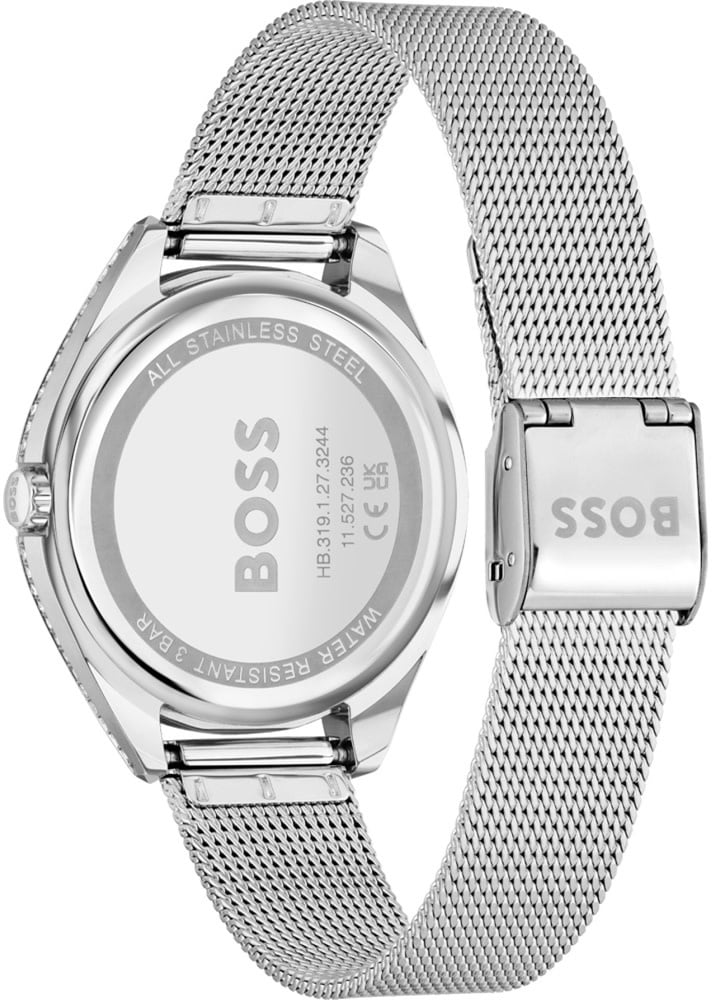 Boss BOSS Horloge HB1502638 Staal Quartz Chronograaf met Mesh Horlogeband 38mm Zilver