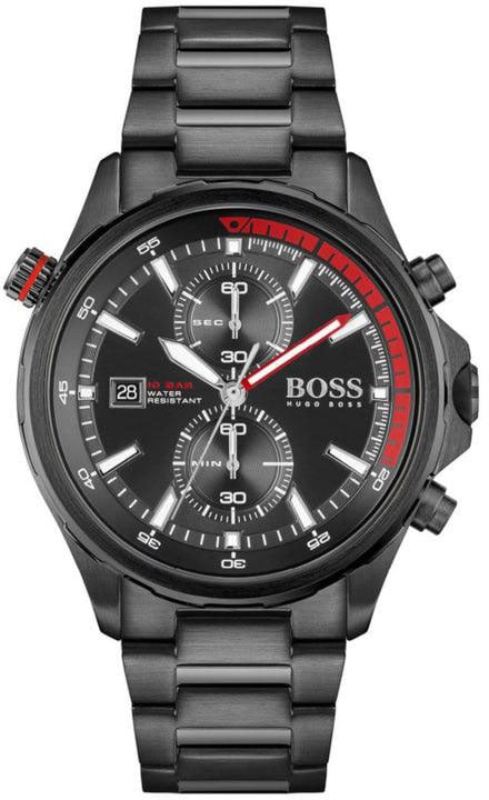 Boss Hugo Boss Globetrotter Chronograaf herenhorloge 46 mm Zwart